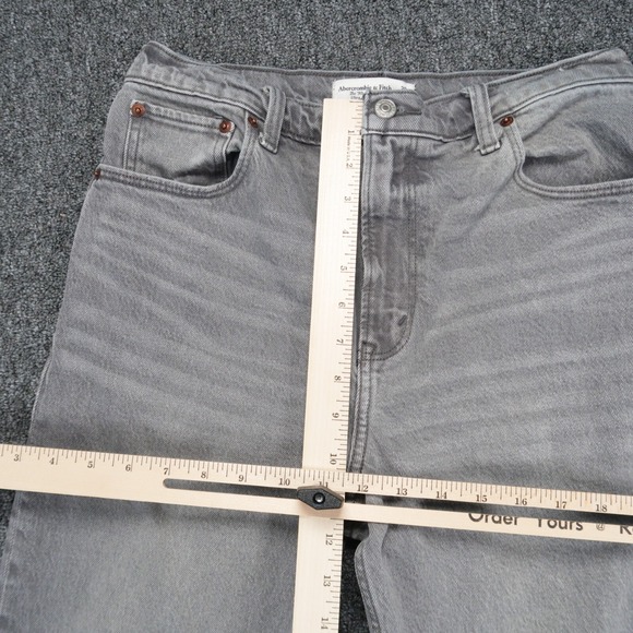 Abercrombie Fitch Jeans Womens 29 Gray 90s Straight Ultra High Rise 8s - Picture 6 of 9